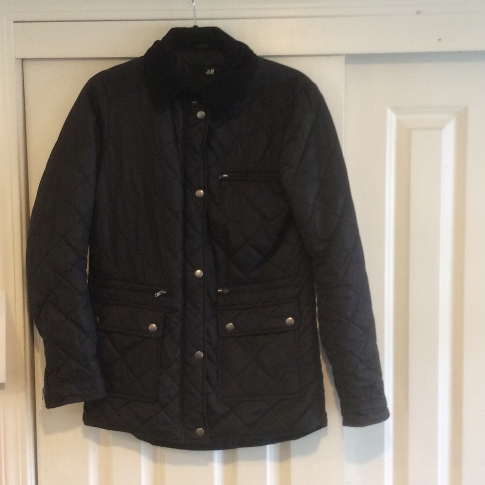 H&M Dark Quilted Utility Jacket